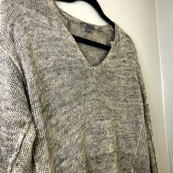 Vince split neck linen blend sweater - Picture 8 of 12